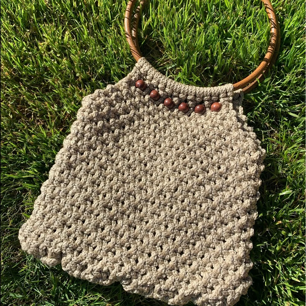 Boho Crochet Vintage Design Bag EUC - Picture 2 of 7